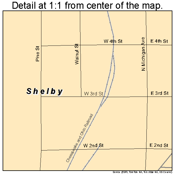 Shelby, Michigan road map detail