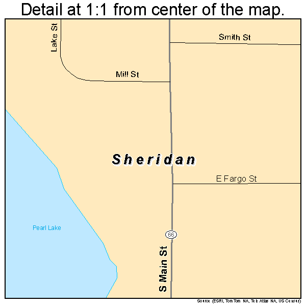 Sheridan, Michigan road map detail