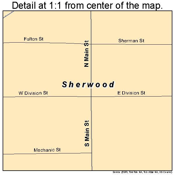 Sherwood, Michigan road map detail