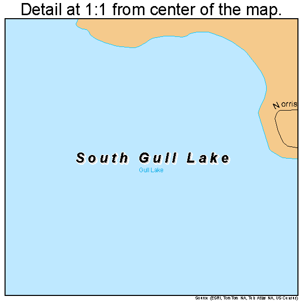 South Gull Lake, Michigan road map detail
