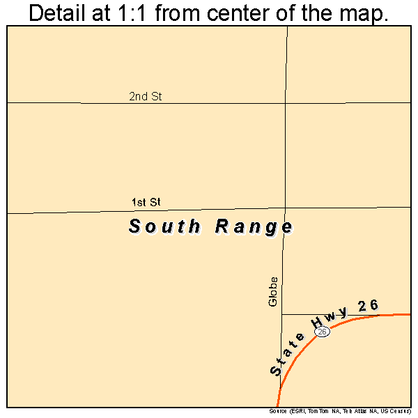 South Range, Michigan road map detail