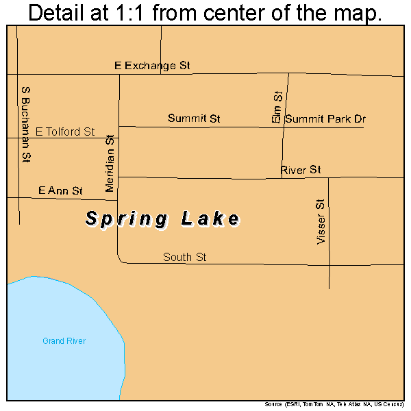Spring Lake, Michigan road map detail