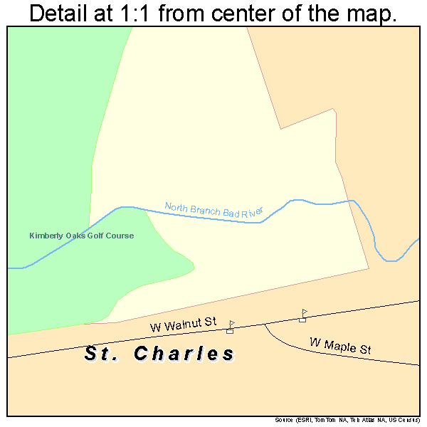 St. Charles, Michigan road map detail
