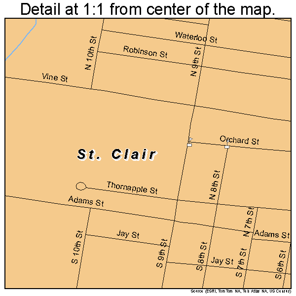 St. Clair, Michigan road map detail