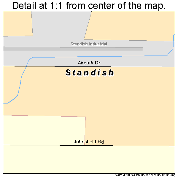 Standish, Michigan road map detail