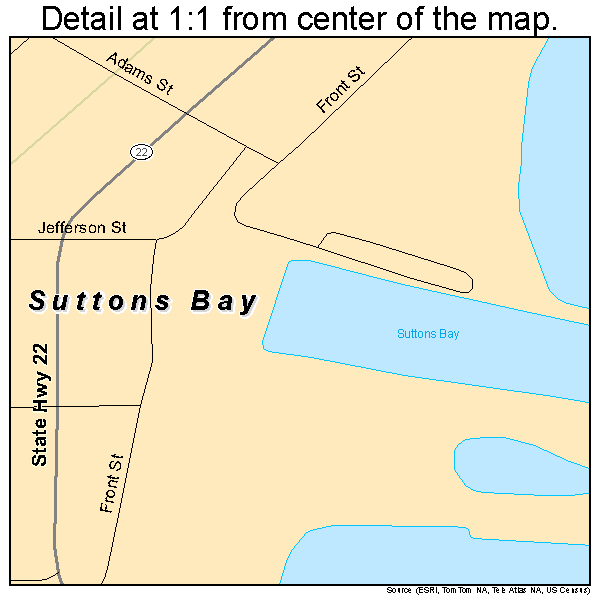 Suttons Bay, Michigan road map detail