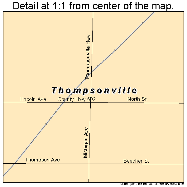 Thompsonville, Michigan road map detail