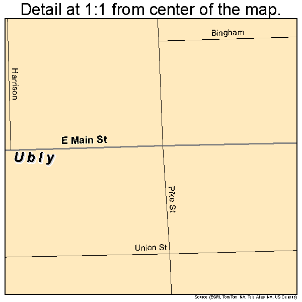 Ubly, Michigan road map detail