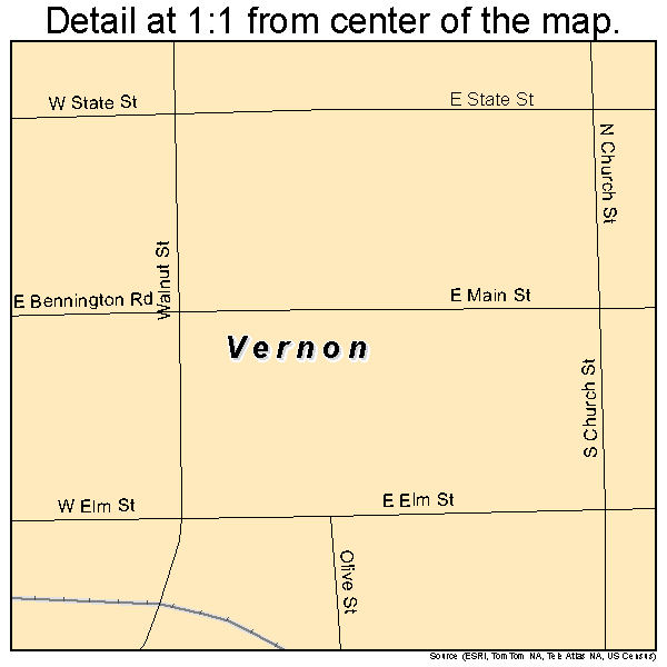 Vernon, Michigan road map detail