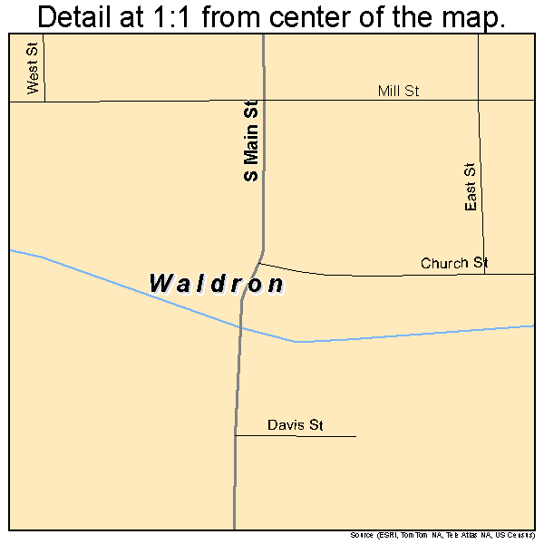 Waldron, Michigan road map detail