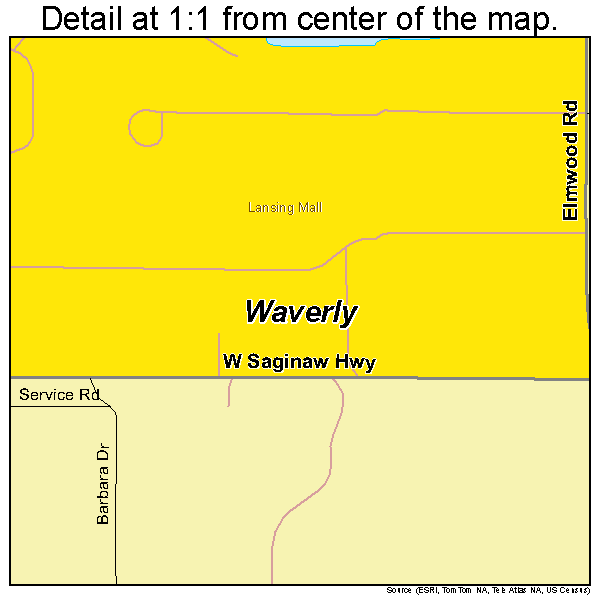 Waverly, Michigan road map detail