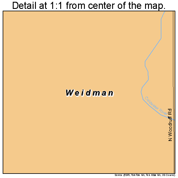 Weidman, Michigan road map detail