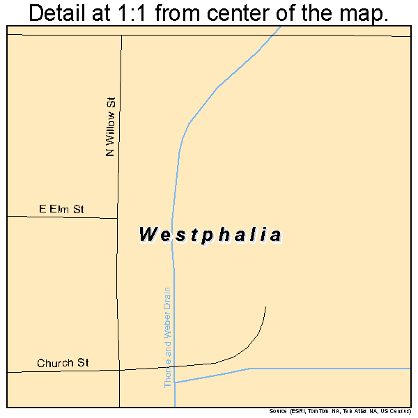 Westphalia, Michigan road map detail