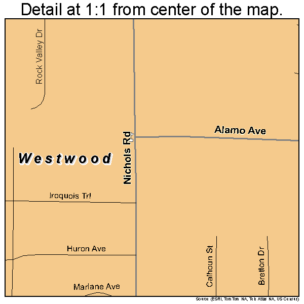 Westwood, Michigan road map detail