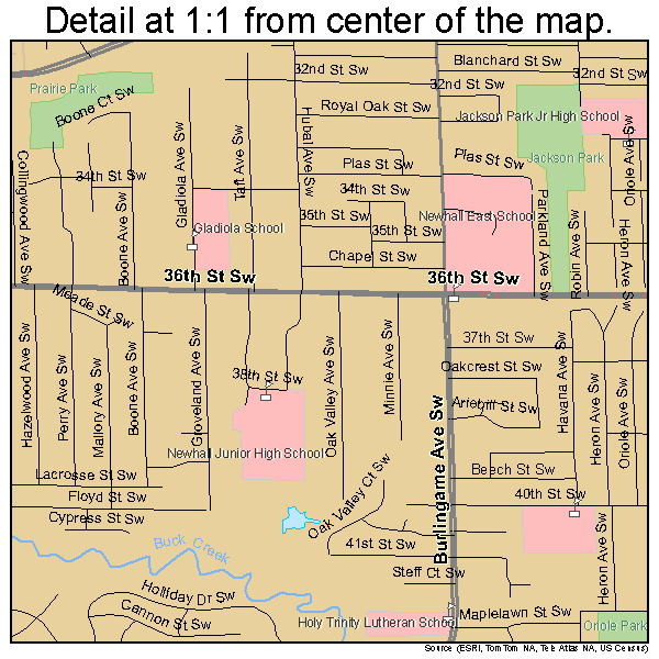 Wyoming, Michigan road map detail