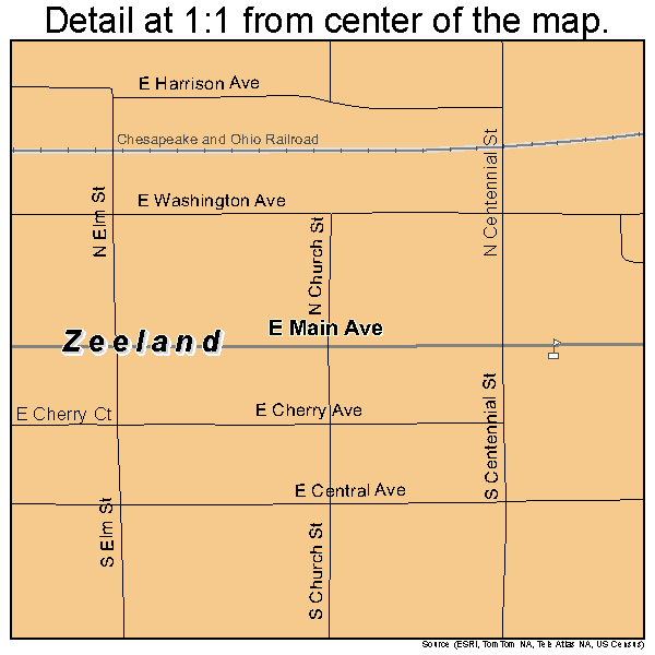 Zeeland, Michigan road map detail