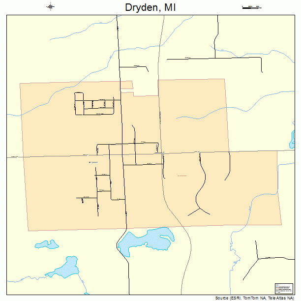 Dryden, MI street map