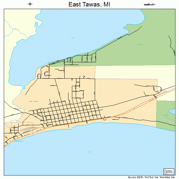 East Tawas, MI street map