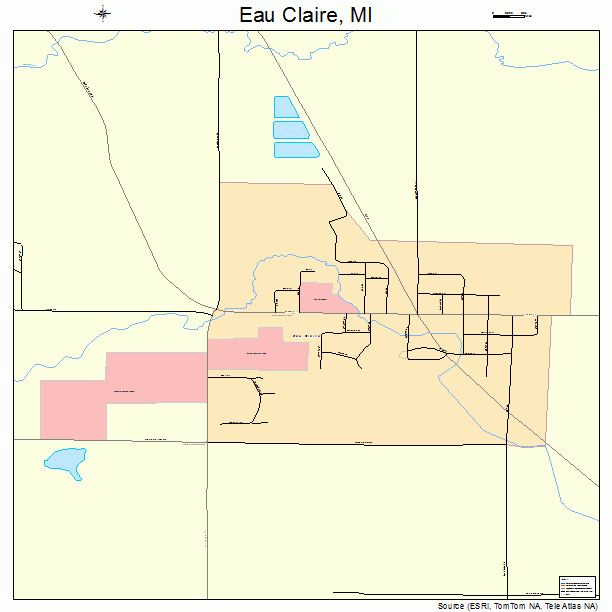 Eau Claire, MI street map