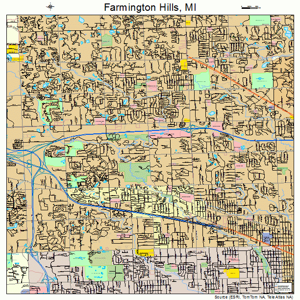 Farmington Hills, MI street map