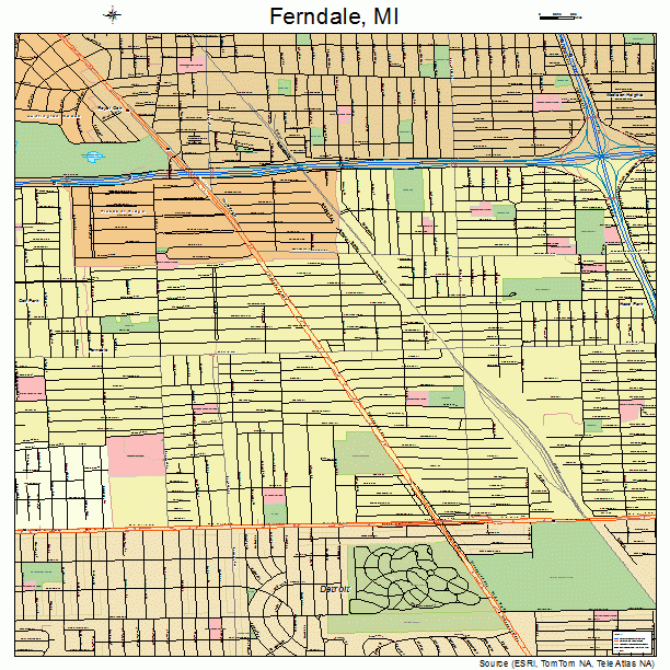 Ferndale, MI street map