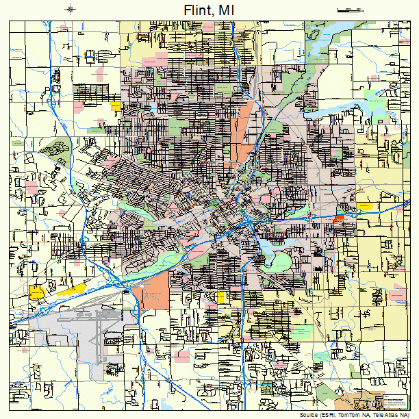 Flint, MI street map