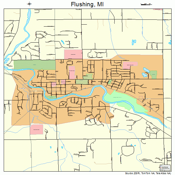 Flushing, MI street map