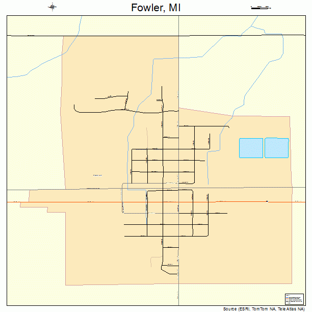 Fowler, MI street map