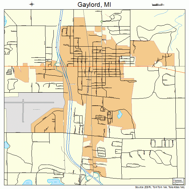 Gaylord, MI street map
