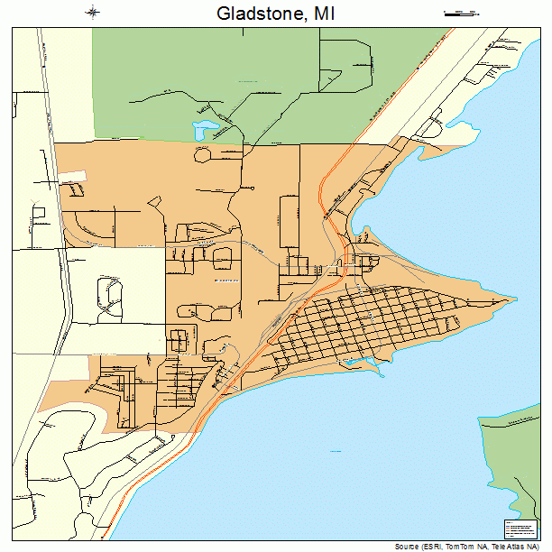 Gladstone, MI street map