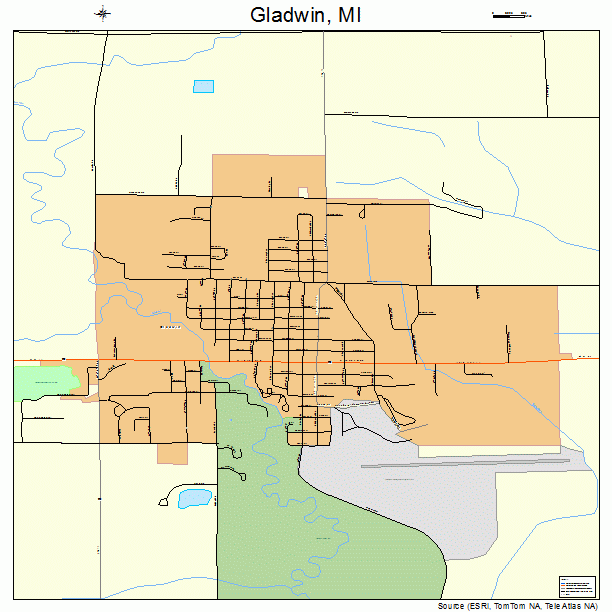 Gladwin, MI street map