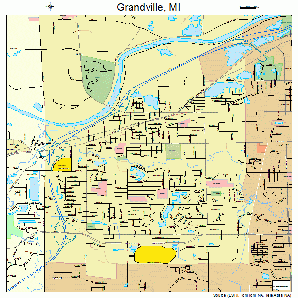 Grandville, MI street map