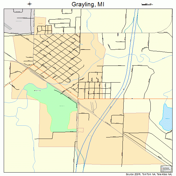 Grayling, MI street map