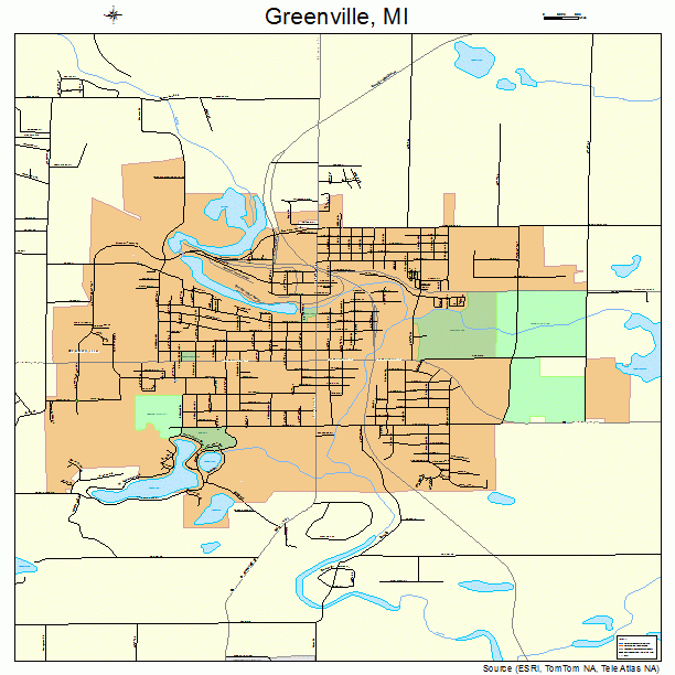 Greenville, MI street map
