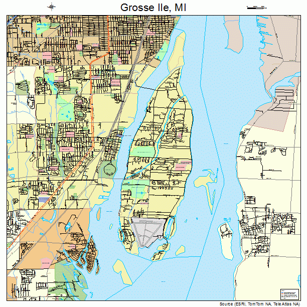 Grosse Ile, MI street map