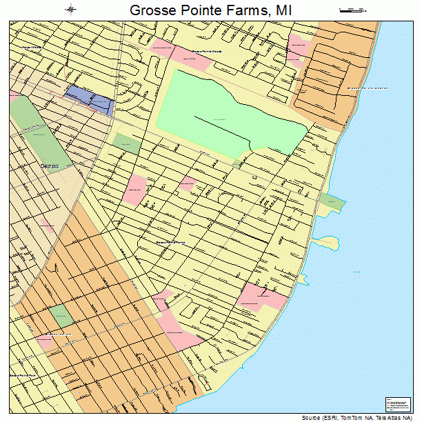 Grosse Pointe Farms, MI street map
