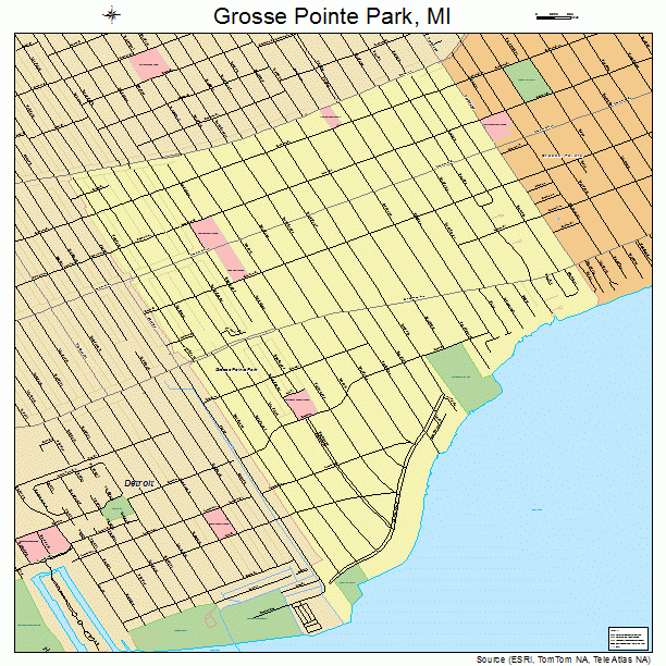 Grosse Pointe Park, MI street map