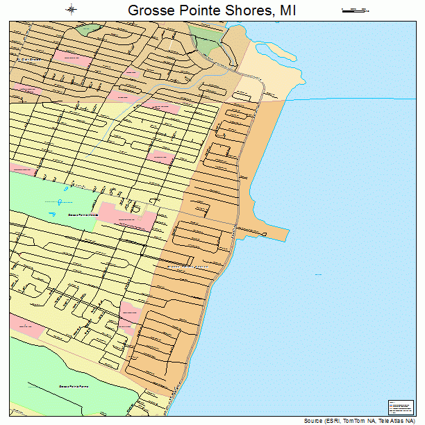 Grosse Pointe Shores, MI street map