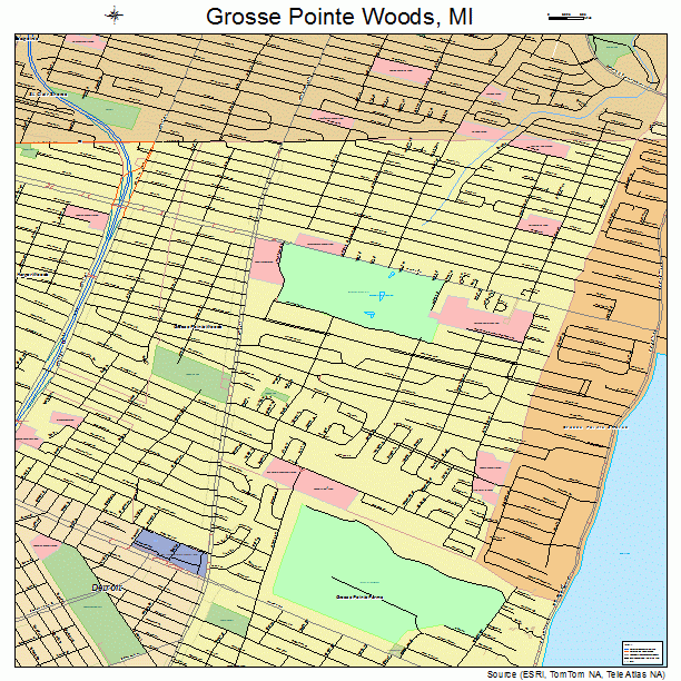 Grosse Pointe Woods, MI street map