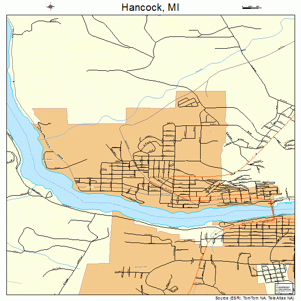 Hancock, MI street map