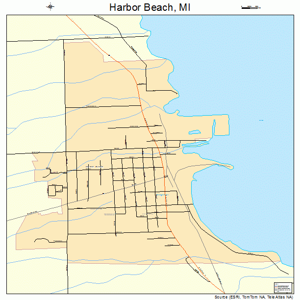 Harbor Beach, MI street map