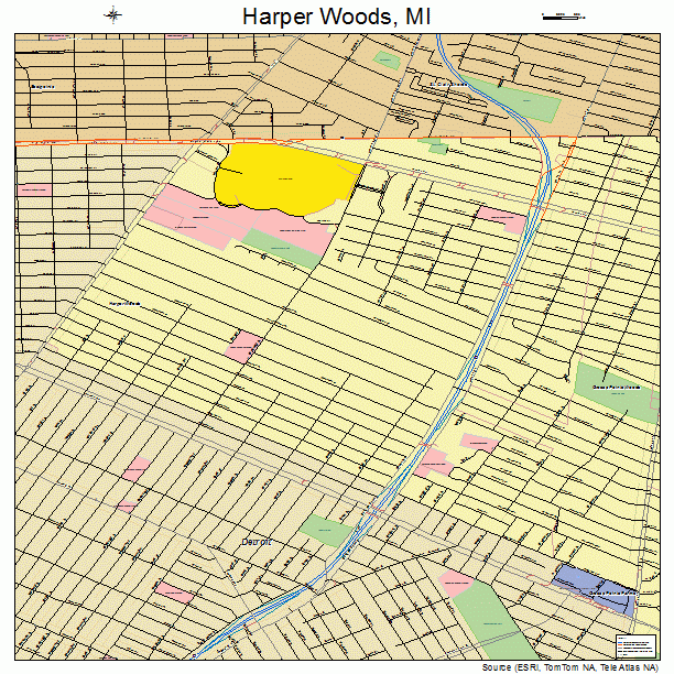 Harper Woods, MI street map