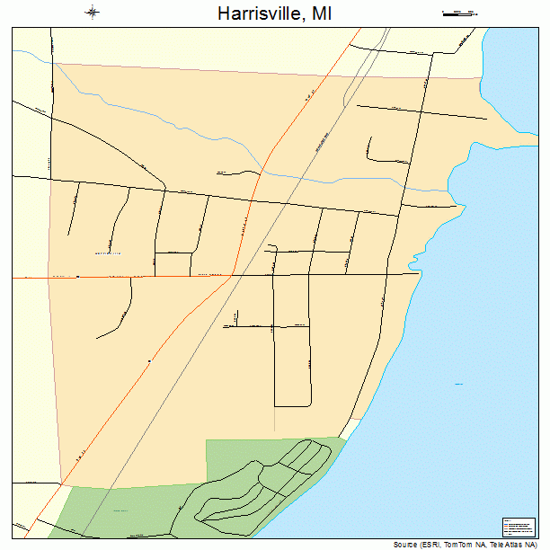 Harrisville, MI street map