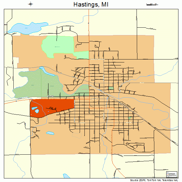 Hastings, MI street map