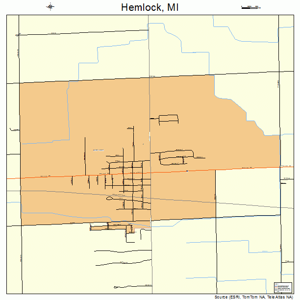 Hemlock, MI street map