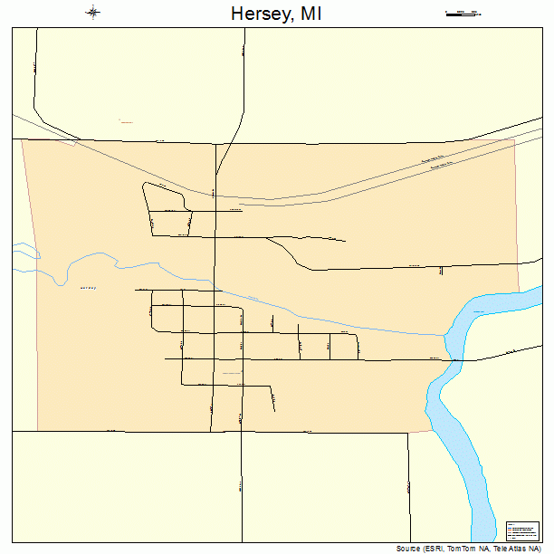 Hersey, MI street map