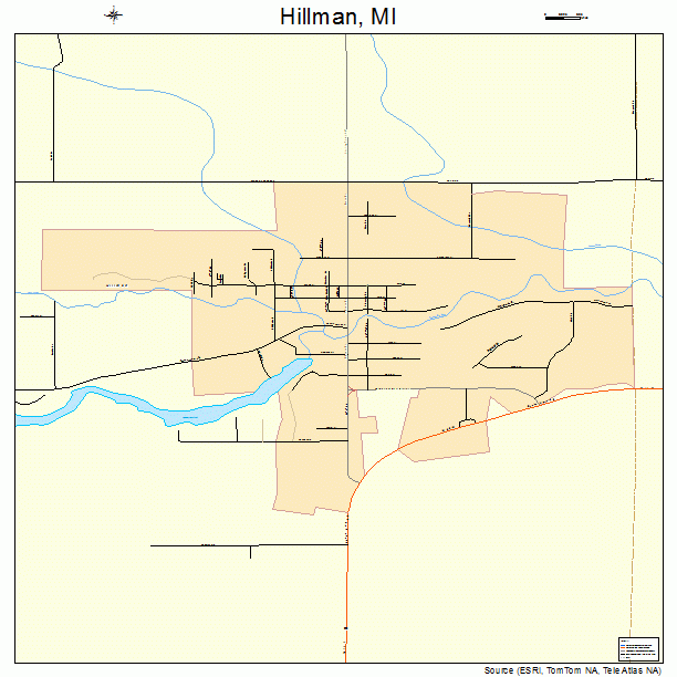 Hillman, MI street map