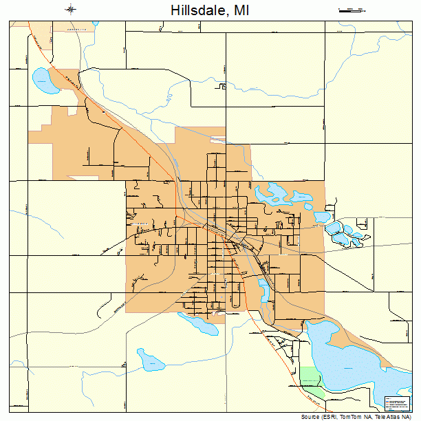 Hillsdale, MI street map