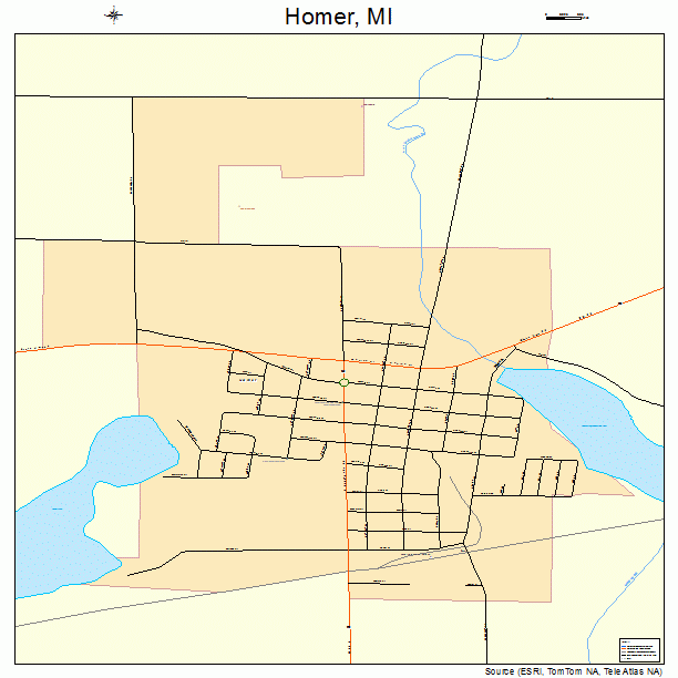 Homer, MI street map