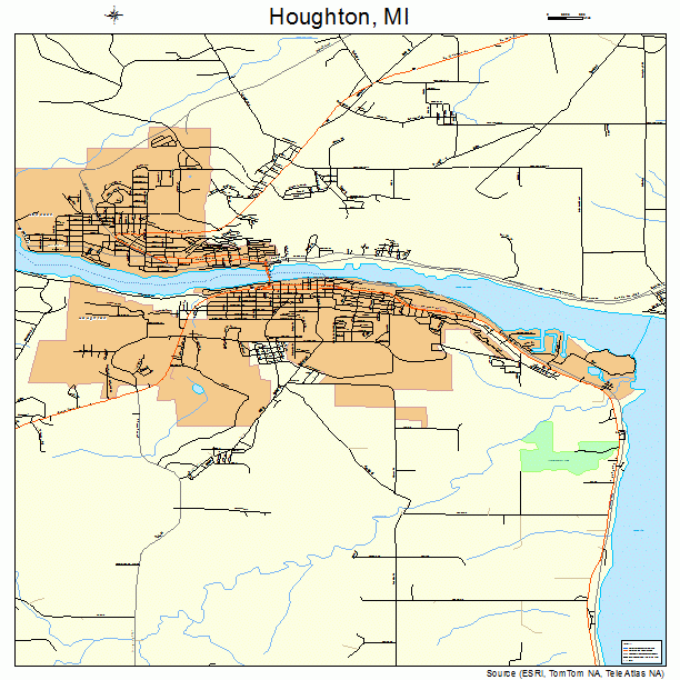 Houghton, MI street map